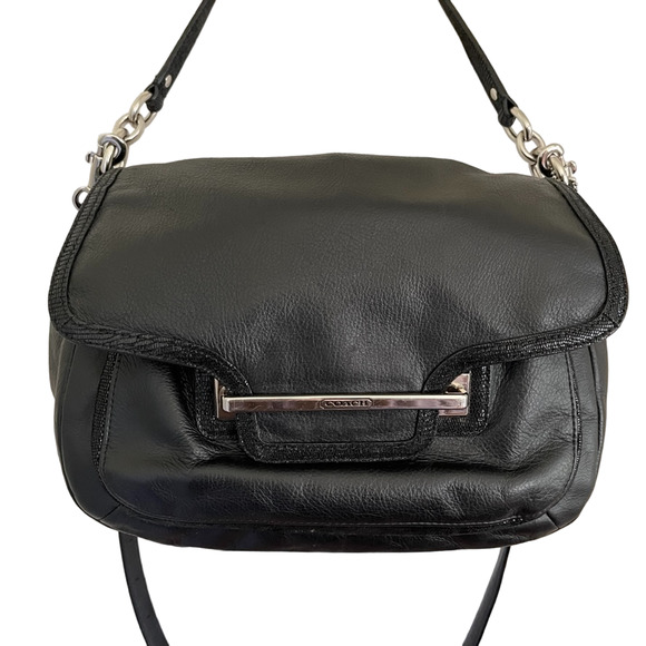 COACH Vintage Taylor Leather Flap Bag in Black strap included 12L x 4.5W x 9H - Picture 3 of 14